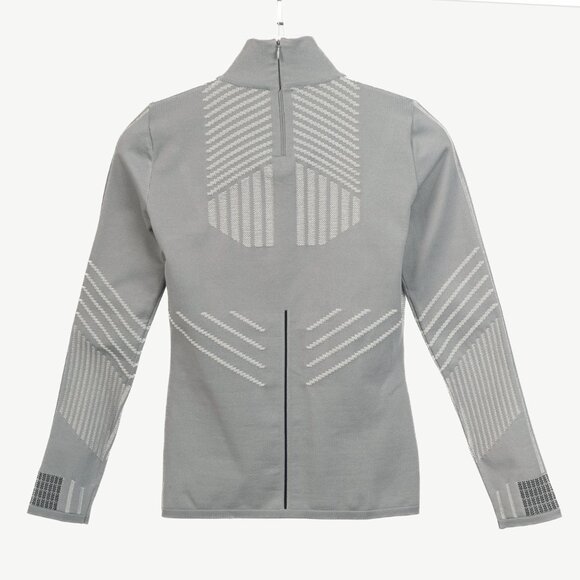 Prada Resort 2018 Runway Grey Embossed Techno Mock-Neck Long-Sleeve - Picture 3 of 14